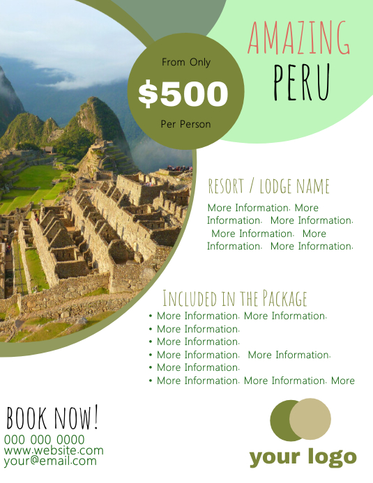 Copy Of Peru Travel Flyer Template Postermywall