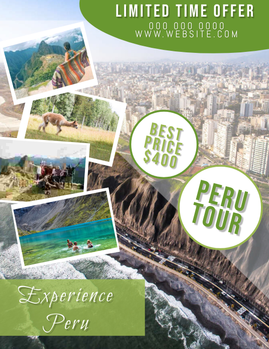 Peru Travel Flyer Template ใบปลิว (US Letter)