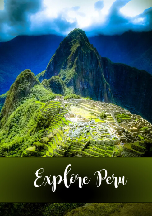 Peru Travel Poster A4 template