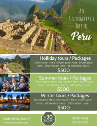 Peru Travel Poster Flyer Template Postermywall