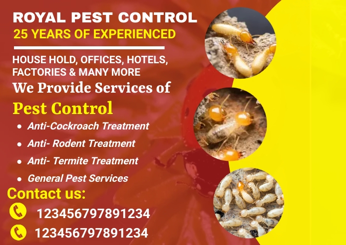 Pest Control Flyer, bed bug poster, pest cont Pocztówka template