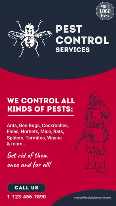 Pest Control & Exterminator Service Video Ad Instagram Story Template ...