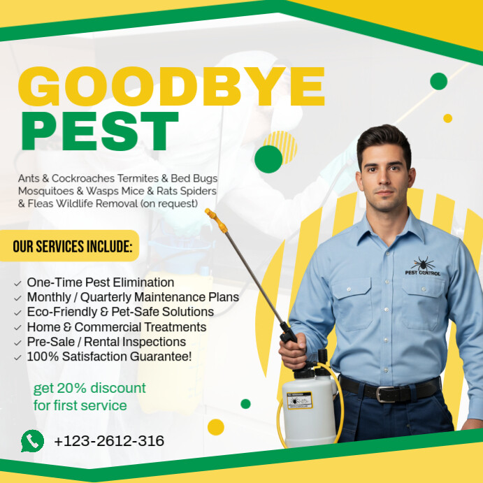 Fun Pest Control Posts PEST KILLER / PEST CONTROL Template | PosterMyWall