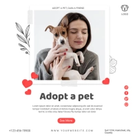pet adopt Instagram Post template