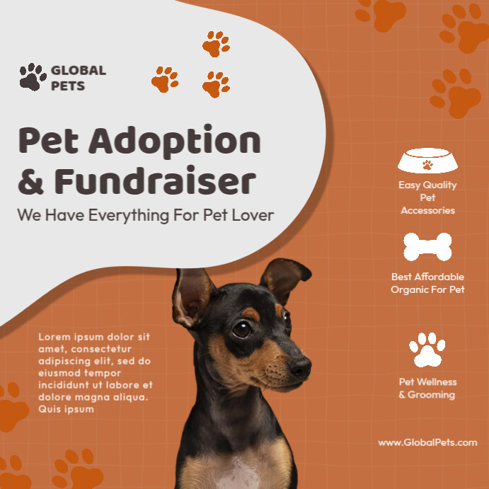 Pet Adoption & Fundraiser Wpis na Instagrama template
