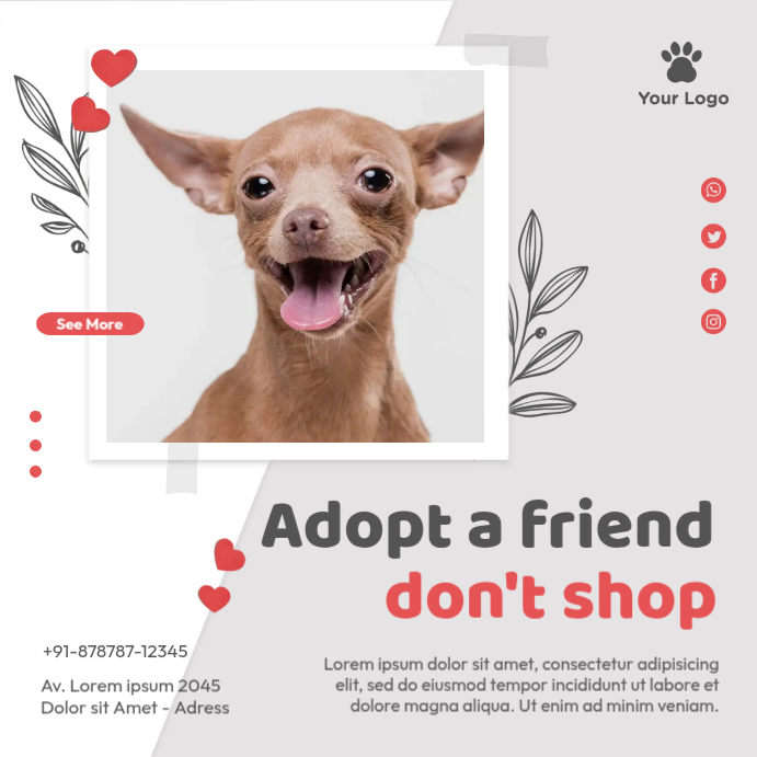 Advertisement Examples Adoption Pet Adoption Ad Template | PosterMyWall