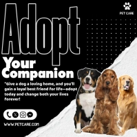 Pet Adoption flyer/Ads Instagram Post template