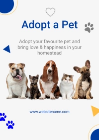 pet adoption flyer A4 template