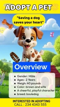 pet  adoption template Digital Display (9:16)
