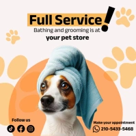 Pet bath facebook instagram post template