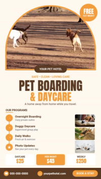 White Pet Boarding and Daycare Instagram Story Template