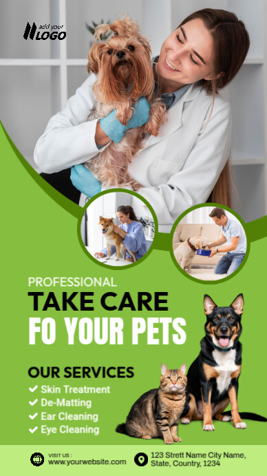 Pet Care เรื่องราวบน Instagram template