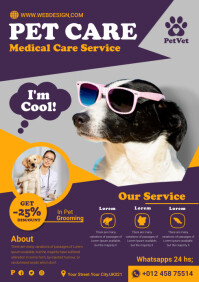 pet care flyer template A4