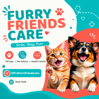 白色 Pet Care Instagram 帖子 Template