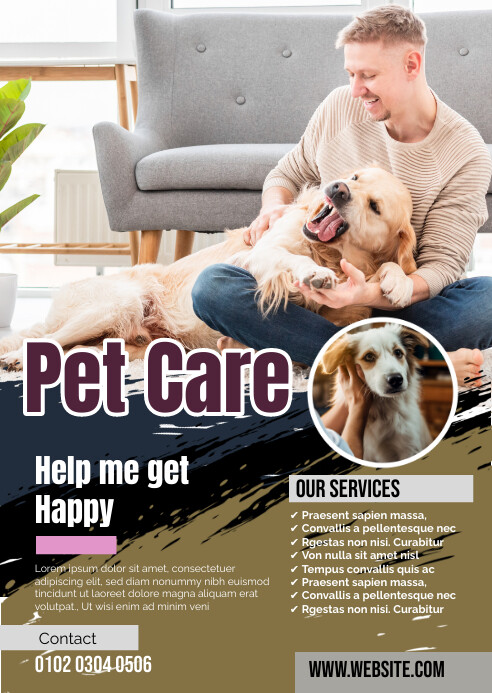 Pet Care Service A6 template