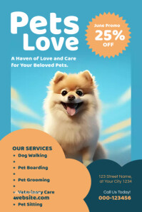Azul Pet Services Promotion Poster Template