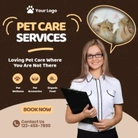 Pet Care Services Ads โพสต์บน Instagram template