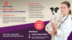 Pet clinic Facebook cover Post template