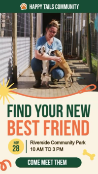 Yellow Pet Adoption Event Instagram Reel Template