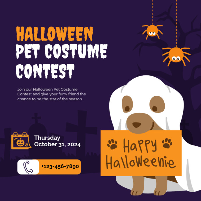 Pet Costume Halloween Contest Instagram Plasing template