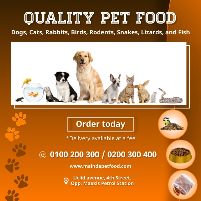 Pet food Template PosterMyWall