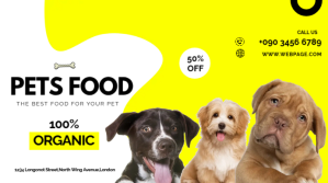 PET FOOD FLYER Tampilan Digital (16:9) template
