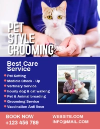 Pet Grooming and Care Service Flyer template