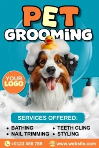 Pet Grooming Plakat template
