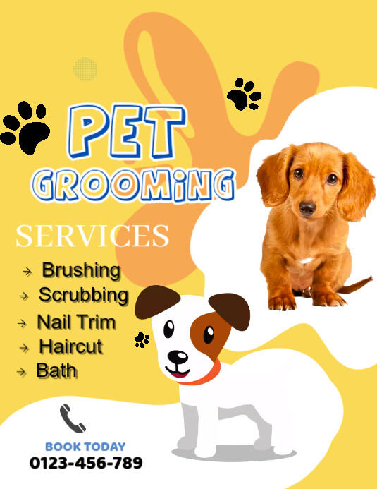 Dog Grooming Flyers Template