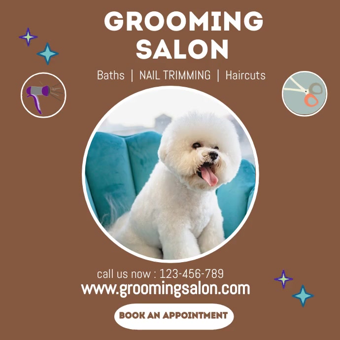pet grooming salon business video ad Template | PosterMyWall