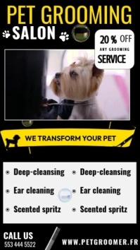 Pet Grooming Salon video Flyer Template Reel Instagram