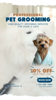 Professional Pet Grooming Services Video 9:16 template