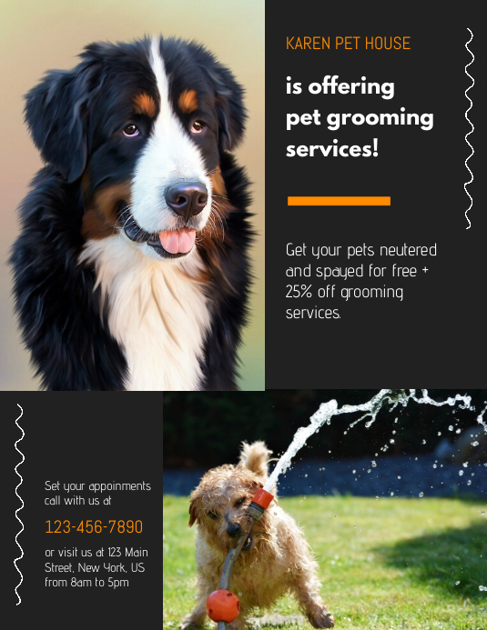 Pet Grooming Services Flyer Template PosterMyWall