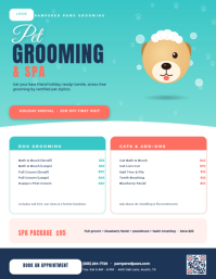 สีขาว Pet Grooming and Spa Flyer Template