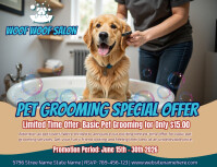 Brown Pet Grooming Promotion Flyer Template