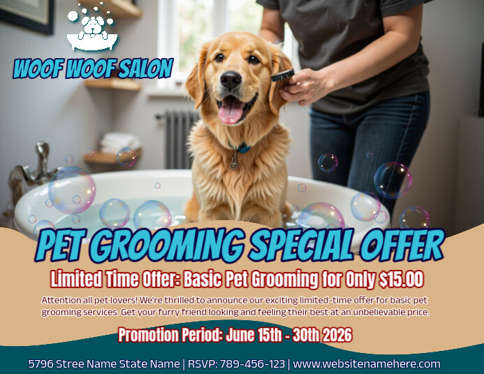 View of Modèle Pet Grooming Special Offer Flyer | PosterMyWall