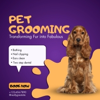 Roxo Pet Grooming Service Wpis na Instagrama Template