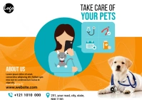 Pet Health Care Service Postcard Cartolina template