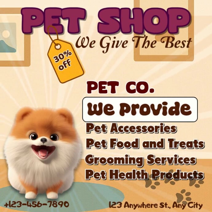 Pet Shop Ads Instagram Post template