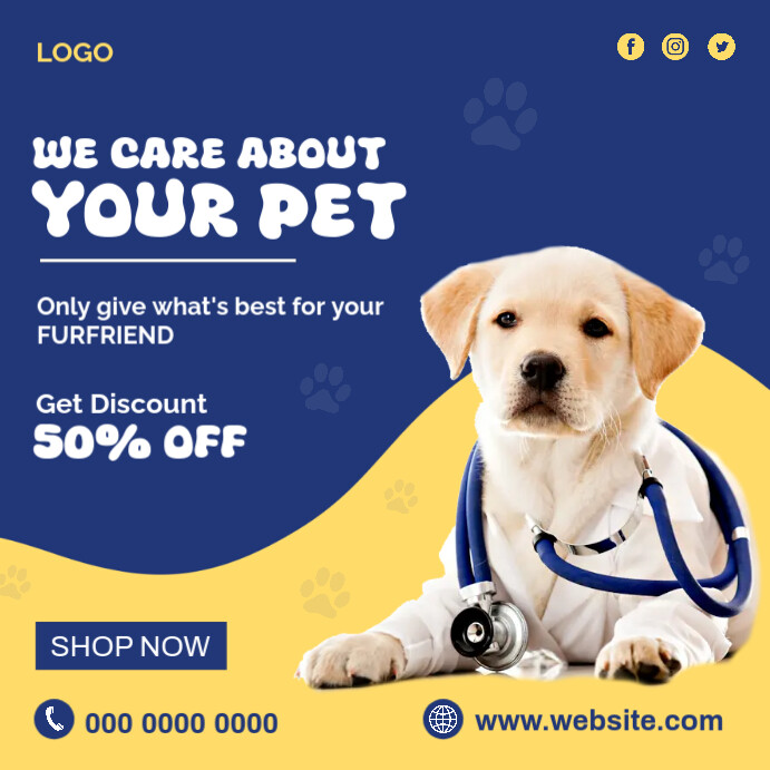 pet shop ads template Instagram Plasing