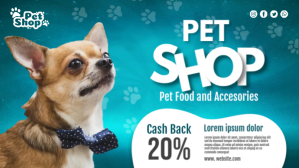 Pet Shop Banner Facebook Cover Video (16:9) template
