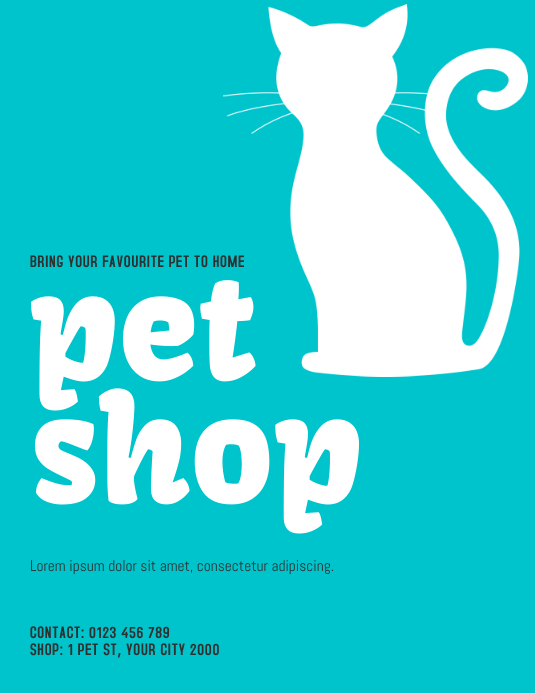 pet shop flyer Рекламная листовка (US Letter) template