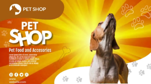 Orange Pet Shop Promotion Film w tle na Facebooka Template
