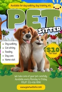Pet Sitter Ads Poster template
