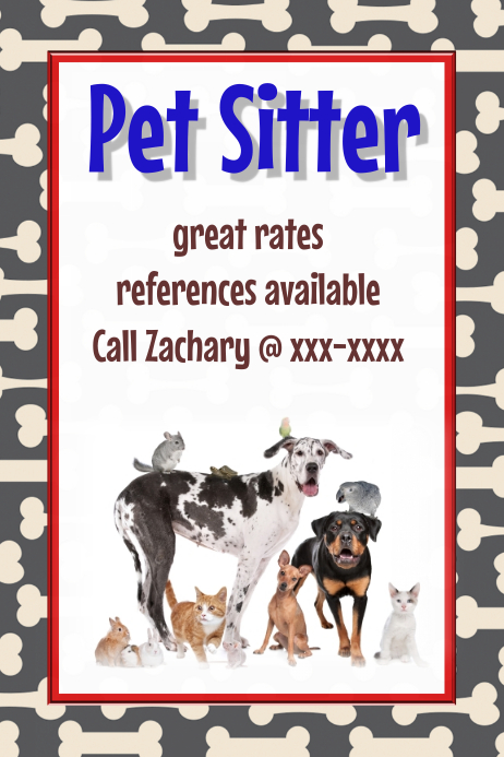 Dentastix for dogs Pet Sitter Dog Walker Vet Pet Adoption Event Flyer poster Template