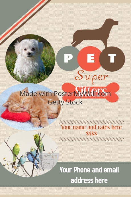 Pet Sitter Flyer Announcement Poster Template | PosterMyWall