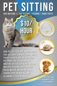 Pet Sitter Flyer 海报 template