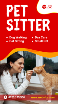 Pet Sitter Service Banner Ad Instagram Story template