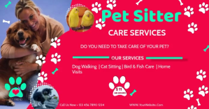 Pet Sitter Services Ad Square Video Facebook Shared Image template