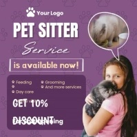 Pet Sitter Services โพสต์บน Instagram template